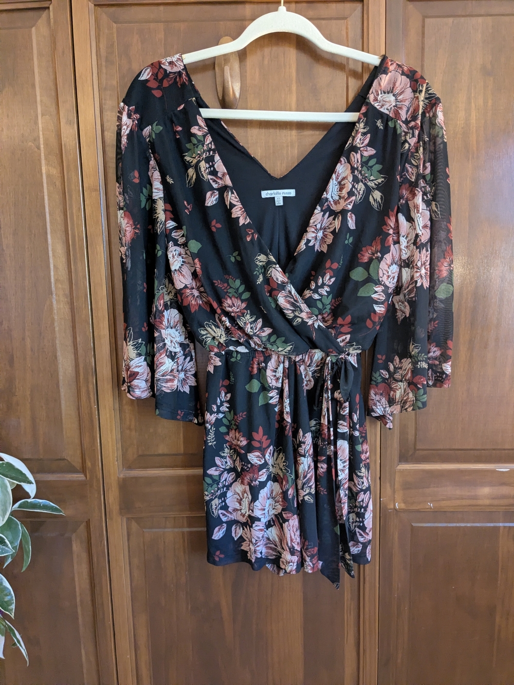 Black Floral Mesh Romper